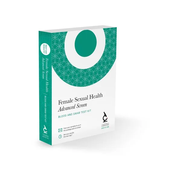 Female Sexual Health — blood test kit box