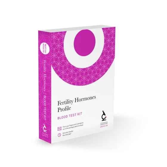 Fertility Hormones — blood test kit box