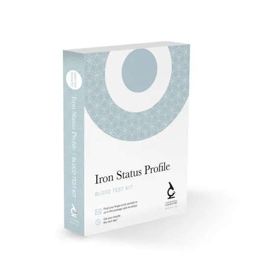 Iron Status Profile — blood test kit box