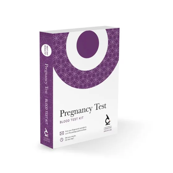 Pregnancy Test — blood test kit box